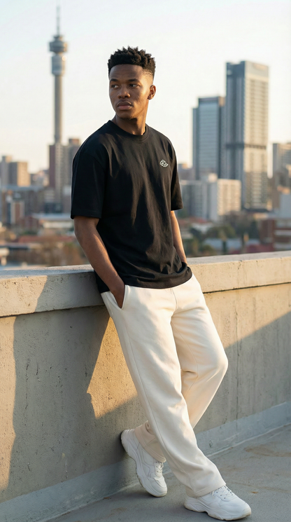 Luxe Unisex Boxy-Fit T-shirt - Black