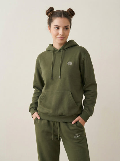 Cloudweave Hoodie - Olive Green | Relaxed Unisex Fleece