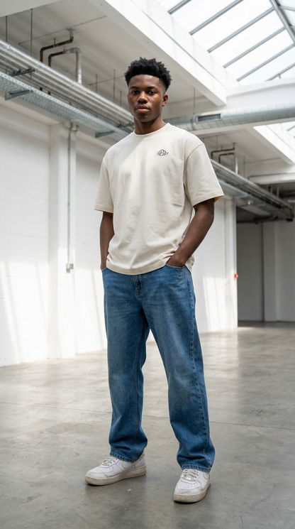 Luxe Unisex Boxy-Fit T-shirt - Stone