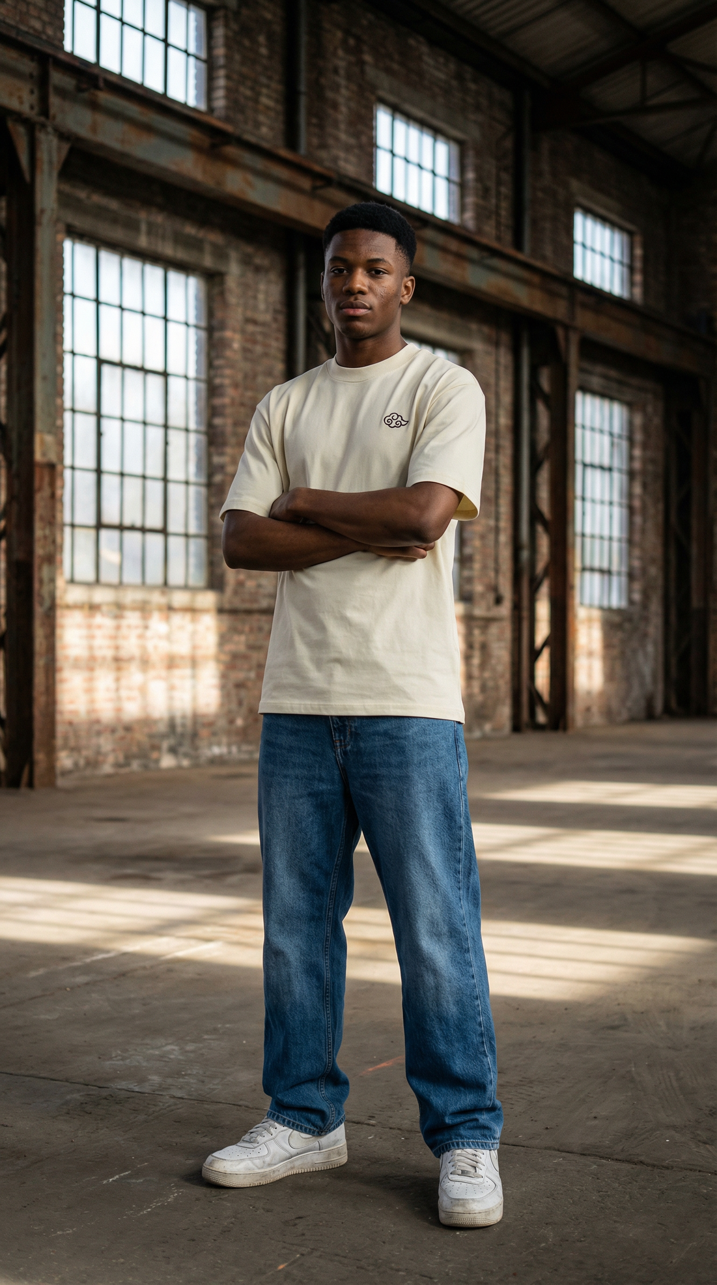 Luxe Unisex Boxy-Fit T-shirt - Cream