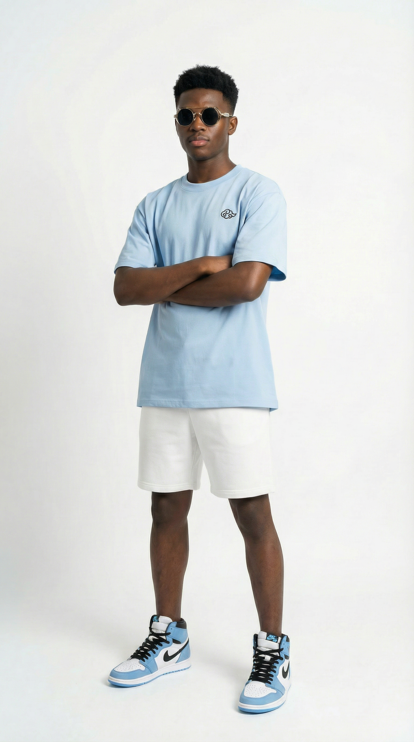 Luxe Unisex Boxy-Fit T-shirt - Powder Blue