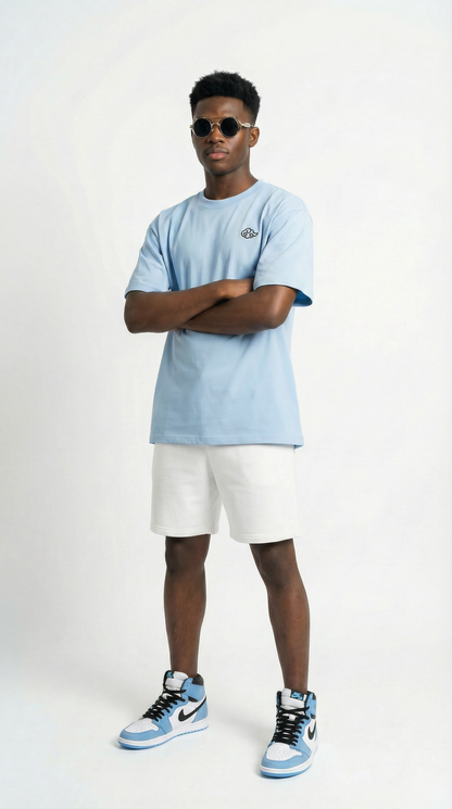 Luxe Unisex Boxy-Fit T-shirt - Powder Blue