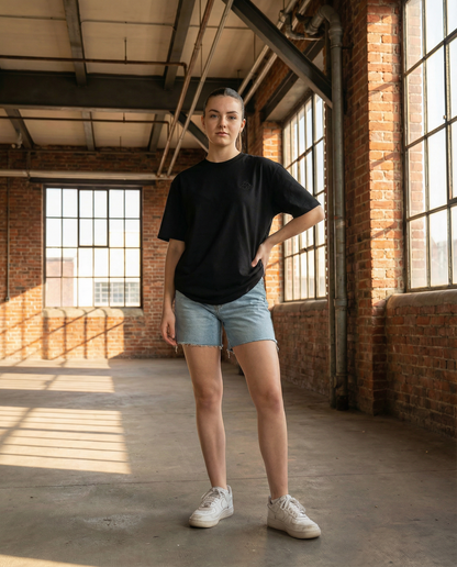 Luxe Unisex Boxy-Fit T-shirt - Black on Black