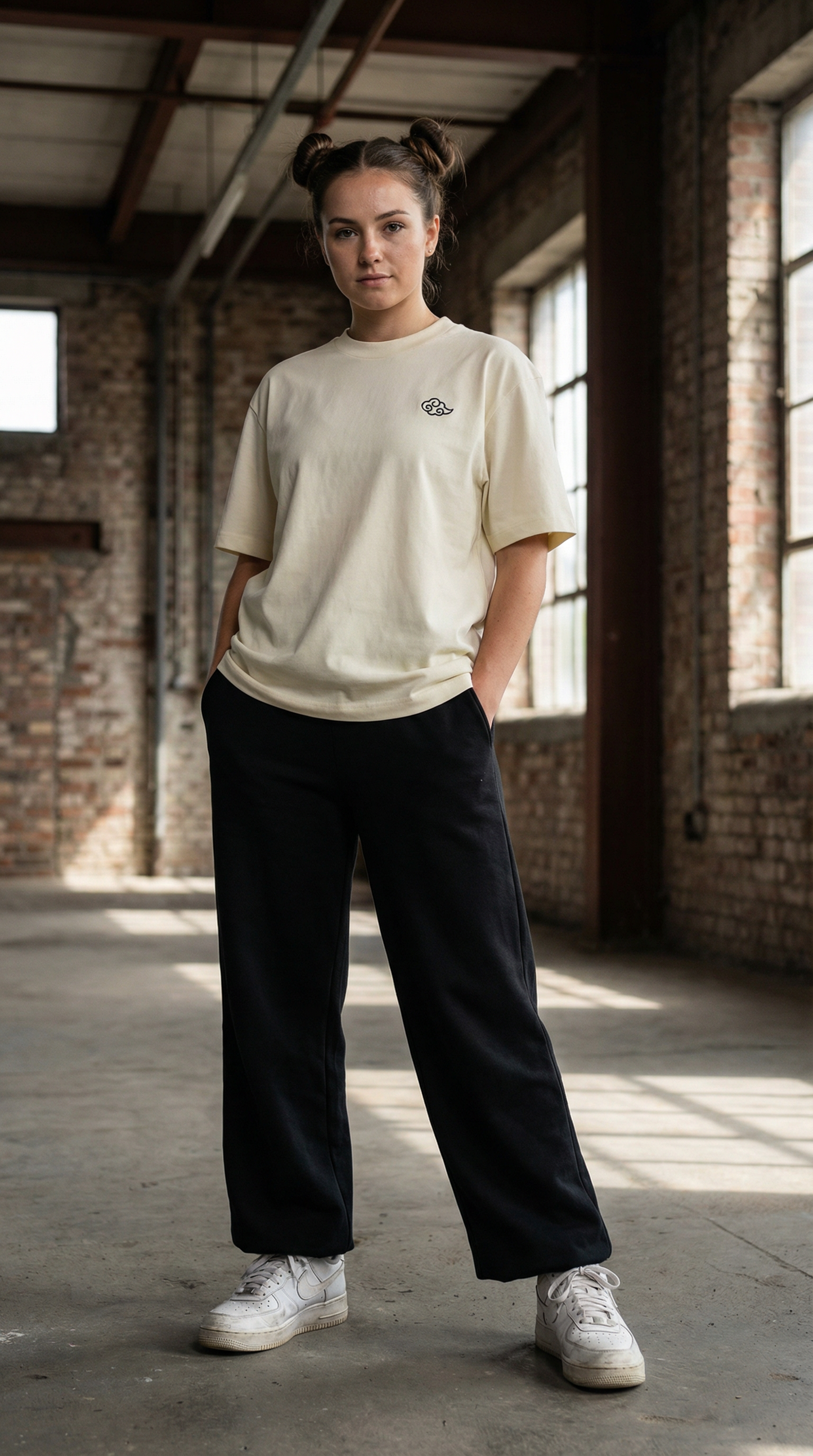 Luxe Unisex Boxy-Fit T-shirt - Cream